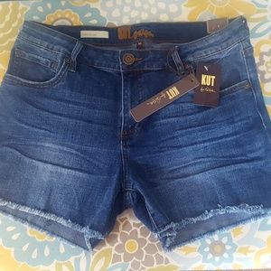 Kut from the Kloth Gerri Fray Denim Shorts NWT 12